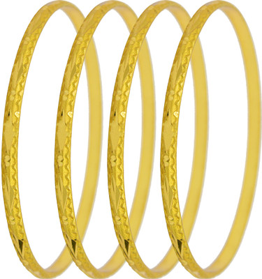 SAIYONI Brass Gold-plated Bangle Set(Pack of 4)