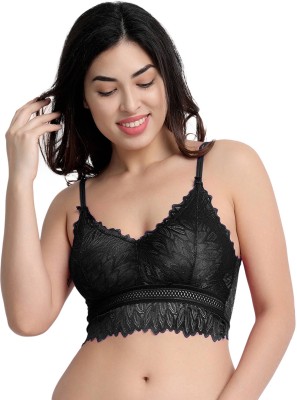 Aanshi Fab Women Bralette Lightly Padded Bra(Black)