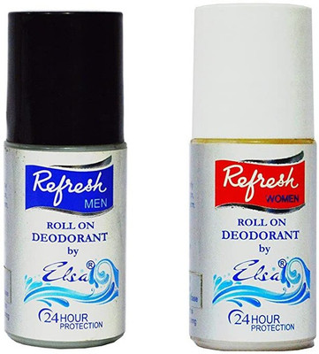 Elsa Refresh Deodorant Roll-on  -  For Men & Women(80 ml, Pack of 2)
