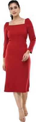 AAKRITHI Women Maxi Maroon Dress