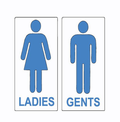VVWV LADIES GENTS Emergency Sign