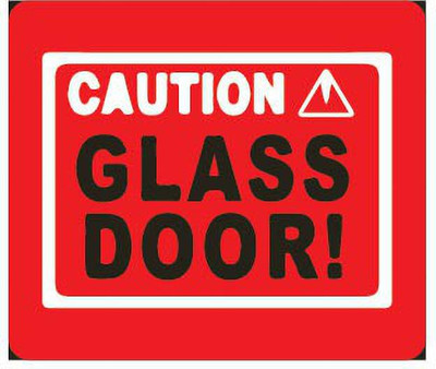VVWV CAUTION GLASS DOOR SIGN STIKER Emergency Sign