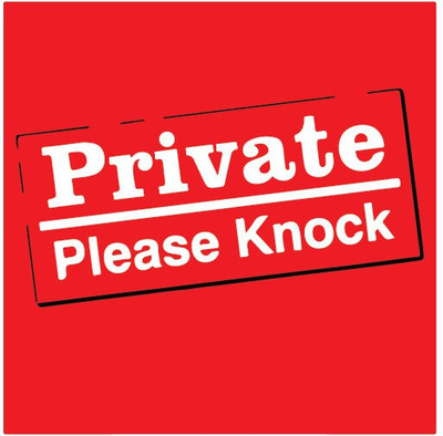 VVWV Private Please Knock Sign Sticker Emergency Sign