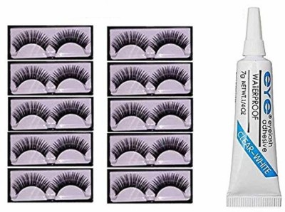 Jayaanu False Eyelash, Eye Makeup Lash 3D Faux Mink Fake Eyelash Long Natural Black MOD21(Pack of 10)