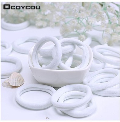 Yuconic SOFT & ATTRACTIVE GOOD QUALITY 30 PCS WHITE RUBBER BANDS Rubber Band(White)