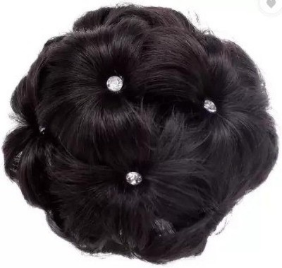 SAMYAK Designer stone hair bun with claw Hair Extension