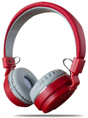 RECTITUDE HD BASS SOUND QUALITY WIRELESS HEADPHONE FOR GAMING,STREAMING & MUSIC. Bluetooth & Wired(Red, On the Ear)