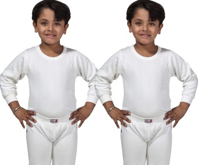 LUX INFERNO Top For Boys & Girls(White, Pack of 2)