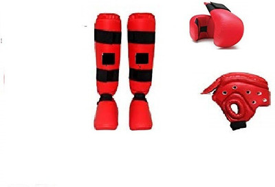 XIOMI KARET KIT FOR 7 TO 12 YEAR SHIRGUARD WITH FOOT PROTECTOR GLOVES AND HEAD GUARD Boxing Kit