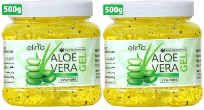 ELINA Aloe Vera Gel Natural / Organic For Face Skin & Hair care Multipurpose(500g+500g)(1 kg)