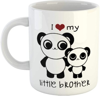 P89M I love my littil bro Ceramic Coffee White (350 ml Pack of 1) Ceramic Coffee Mug(350 ml)