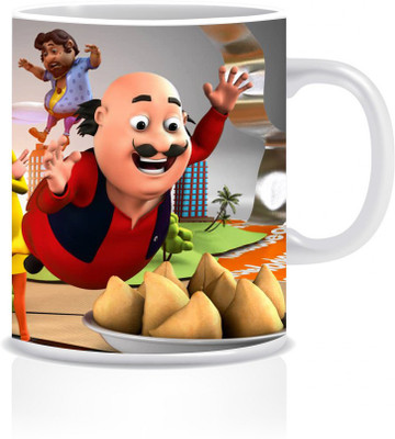 Ser Ak Coffee With Motu Patlu design Ceramic Coffee Mug(325 ml)