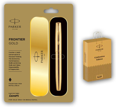 PARKER Parker Frontier Gold Fountain Pen with Gift Bag Fountain Pen(Ink Color - Blue)