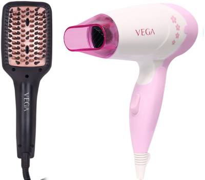 VEGA X-Look Paddle Hair Straightening Brush With Ionic Technology  (VHSB-02), Black & Insta Glam 1000w Foldable Hair Dryer (VHDH-20) Personal  Care Appliance Combo - Price History