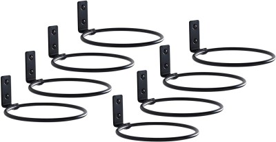 CAPSLOCK Hanging Ring Planter Shelf, Black, 8 Piece Plant Container Set(Pack of 8, Metal)