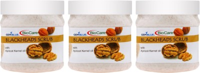 GEMBLUE BIOCARE Blackheads Scrub with Apricot Kernel Oil,500ml each, Suitable For all Skin types PACK OF 3 Scrub(1000 ml)