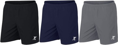 INDICLUB Solid Men Black, Blue, Grey Regular Shorts, Sports Shorts, Night Shorts, Running Shorts