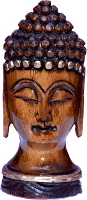 Vaah Buddha Face Antique Medium Decorative Showpiece  -  13 cm(Wood, Multicolor)