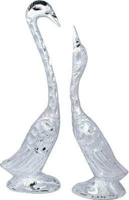 Bhavikaa Crane Figurine Decorative Showpiece  -  17 cm(Brass, Silver)