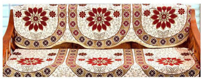 Shivkirpa Cotton Floral 3 Seater Sofa Cover(Maroon Pack of 2)