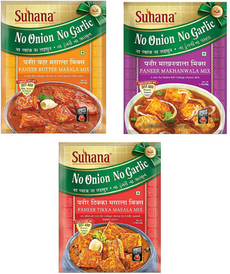 SUHANA No Onion Nogarlic Pack Combo of 6 - Paneer Tikka 50g x 2, Paneer Butter 50g x 2, Paneer Makhanwala 50g x 2(3 x 100 g)