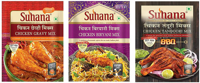 SUHANA Chicken Gravy Mix 2 + Chicken Tandoori Mix 2 + Chicken Biryani Mix 2(3 x 153.33 g)