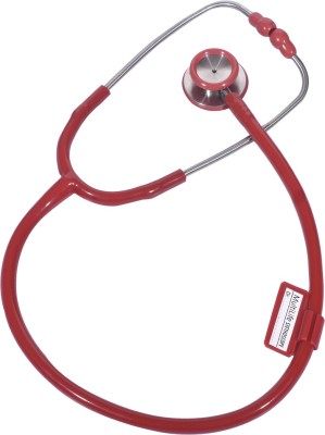 RCSP Stethoscope for doctors and Medical student Dual Head Stainless Steel RED Acoustic Stethoscope(Red, Silver)