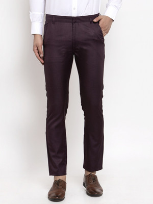 JAINISH Regular Fit Men Purple Trousers