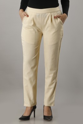 SAART BUNAAI Regular Fit Women Cream Trousers