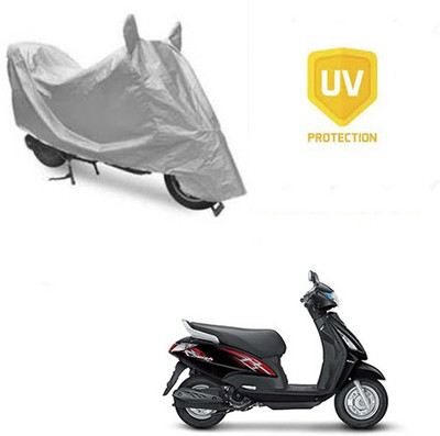 SRENTERPRISES Two Wheeler Cover for Suzuki(Swish, Silver)