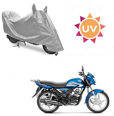 SRENTERPRISES Two Wheeler Cover for Hero(CD 110 Dream, Silver)