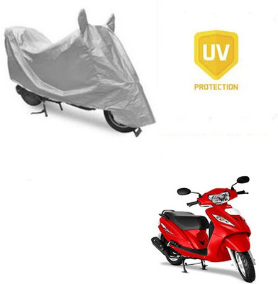 SRENTERPRISES Two Wheeler Cover for TVS(Wego, Silver)