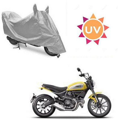 SRENTERPRISES Two Wheeler Cover for Ducati(Scrambler, Silver)
