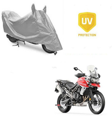 SRENTERPRISES Two Wheeler Cover for Triumph(Tiger 800 XCA, Silver)