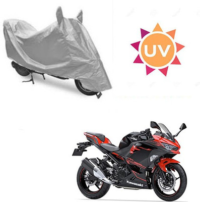 SRENTERPRISES Two Wheeler Cover for Kawasaki(Ninja 250, Silver)