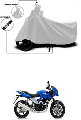 Royalrich Two Wheeler Cover for Bajaj(Pulsar 200 NS DTS-i, Silver)