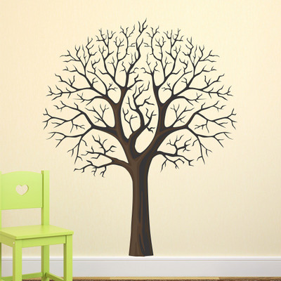 fuzzy 100 cm tree Self Adhesive Sticker(Pack of 1)