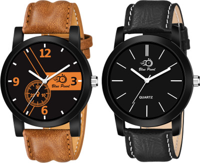 Blue Pearl New Latest Designer Combo of 2 Analog Watch - For Men