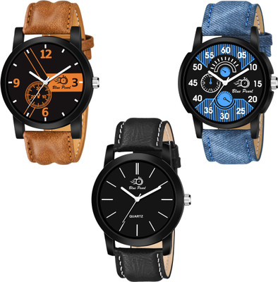 Blue Pearl New latest Designer Combo of 3 Analog Watch  - For Men