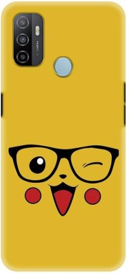 NDCOM Back Cover for OPPO A53 Pika Cute Cartoon Printed(Multicolor, Hard Case, Pack of: 1)