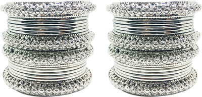 Chrishan Alloy Silver Bangle Set(Pack of 2)