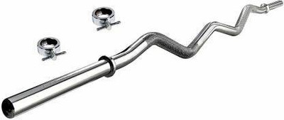 Swa Mi 4 feet zig zag Rod Chrome Weight Lifting Rod 23 MM with 2 Locks Weight Lifting Bar