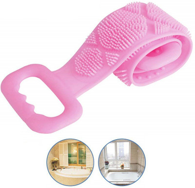 HUKBO Silicone Dual Sided Back Scrubber Brush | Silicone Body Scrubber Belt, Double Side Shower Exfoliating Belt Removes Bath Towel, Double Chopping Belt Scrubber Washer for Bath