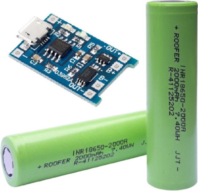 Pentatec 3.7 v 2000 mAh Lithium Ion Rechargeable battery with charging module (with protection) Electronic Components Electronic Hobby Kit