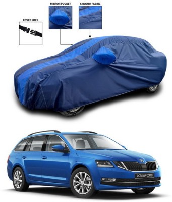 ANTHUB Car Cover For Skoda Octavia Combi (With Mirror Pockets)(Blue)