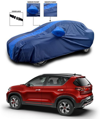 ANTHUB Car Cover For Kia Sonet (With Mirror Pockets)(Blue)