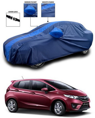ANTHUB Car Cover For Honda Jazz (With Mirror Pockets)(Blue)