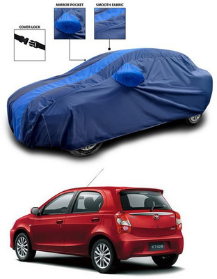 ANTHUB Car Cover For Toyota Etios Liva (With Mirror Pockets)(Blue)