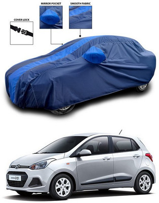 ANTHUB Car Cover For Hyundai i10 (With Mirror Pockets)(Blue)