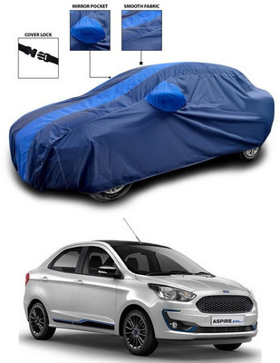 ANTHUB Car Cover For Ford Figo Aspire (With Mirror Pockets)(Blue)